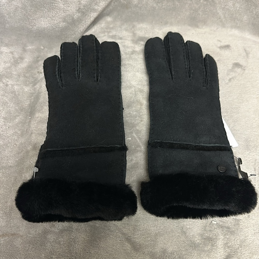 Ugg Seamed Touchscreen Shearling-Lined Gloves Siz… - image 4